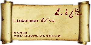 Lieberman Éva névjegykártya